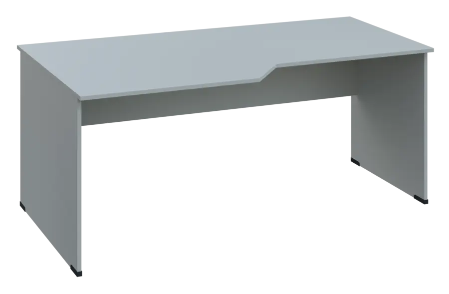 EZL 18 - 188 stůl kancelářský, rohový, levý, dřevěná podnož, deska 18 mm, široký 1800 mm, šedá